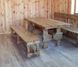 Комплект обеденный стол 120х80 + лавка со спинкой и лавка без спинки деревянные под старину 0221МЕКО1 фото 3