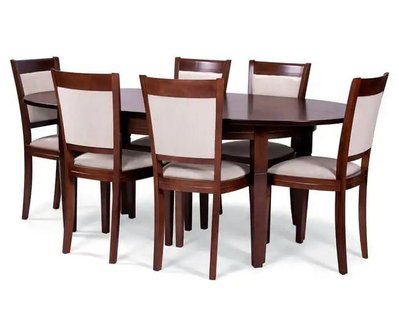 ➤Цена   Купить Обеденная группа стол Ганж овальный+стулья Больбек (6 шт) темный орех ➤ ➤Комплекты обеденные деревянные➤Агросвит➤440312152ПЛМ фото
