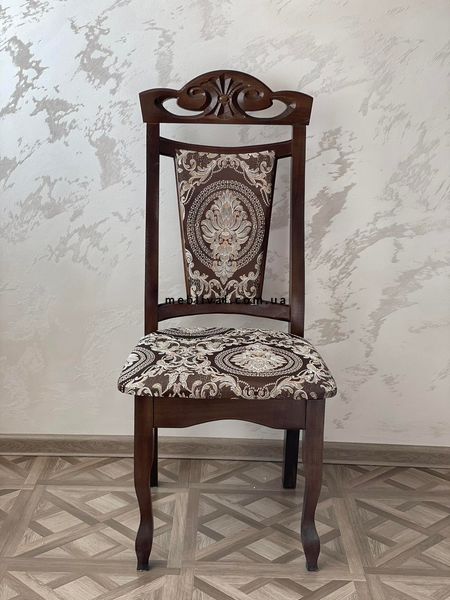 ➤Цена 2 814 грн  Купить Обеденный стул с резной спинкой мягкий для гостиной Марино темный орех ➤темный орех ➤Стулья деревянные➤Агросвит 1С➤6601207ПЛМ фото