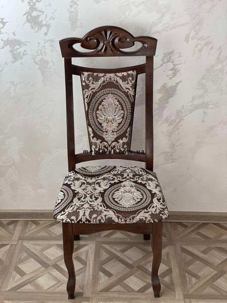 ➤Цена 2 814 грн  Купить Обеденный стул с резной спинкой мягкий для гостиной Марино темный орех ➤темный орех ➤Стулья деревянные➤Агросвит 1С➤6601207ПЛМ фото