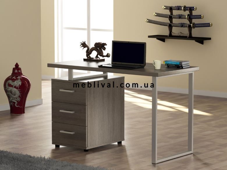 ➤Цена 9 517 грн  Купить Письменный стол с ящиками в стиле Loft Дуб арт050134.3 ➤дуб ➤Письменные столы в стиле Loft➤Modern 10➤62680LO фото
