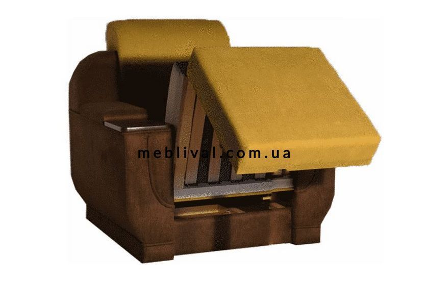 ➤Ціна 9 137 грн  Купити Кресло раскладное с широкими подлокотниками 99x93x97 Алеко Bonnel ППУ коричневый➤Бежевий ➤Кресла мягкие➤Ю_Н➤440310725юд86.2 фото