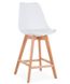 Стул для барной стойки с подножкой на деревянных опорах подушка сиденья мягкая цвет белый арт040290.5 EliosBl.ВВ1 фото 1