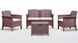 Садовый комплект диван + кресла и столик пластик под ротанг серый подушки бежевые 8003723191675САД фото 3