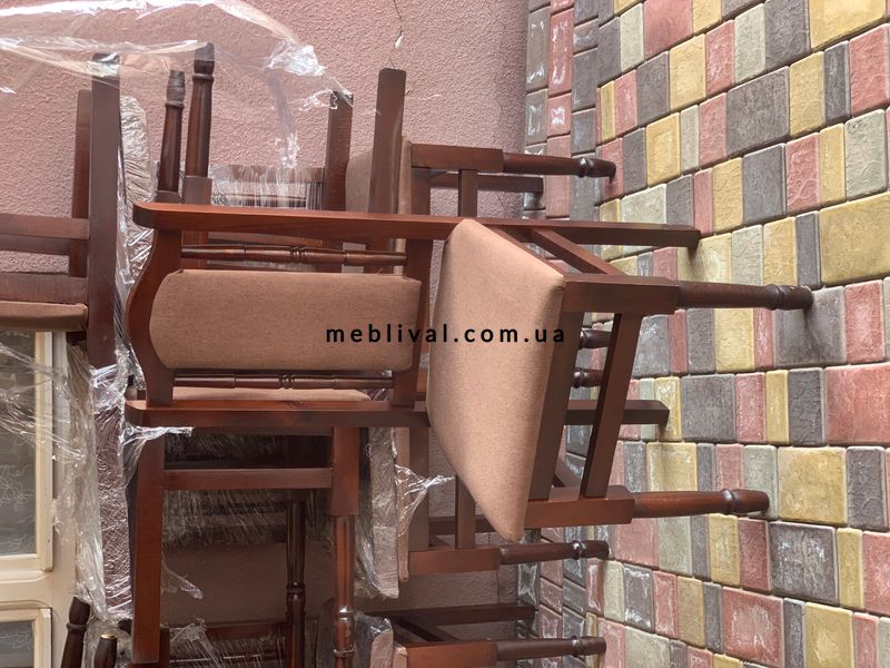 ➤Ціна 16 974 грн  Купити Стол со стульями Брен 1+6, раскладной 1600х900+400 вставка темный орех➤Орех темный ➤Комплекты обеденные деревянные➤Агросвит Б➤440306242.100ПЛМ фото
